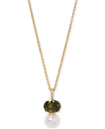 Ожерелье-кулон Eliot Danori Cubic Zirconia & Imitation Pearl, 16" + 2" extender
