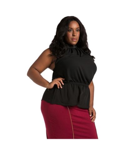 Женская топ-майка Poetic Justice Plus Size Button-Up Back Halter