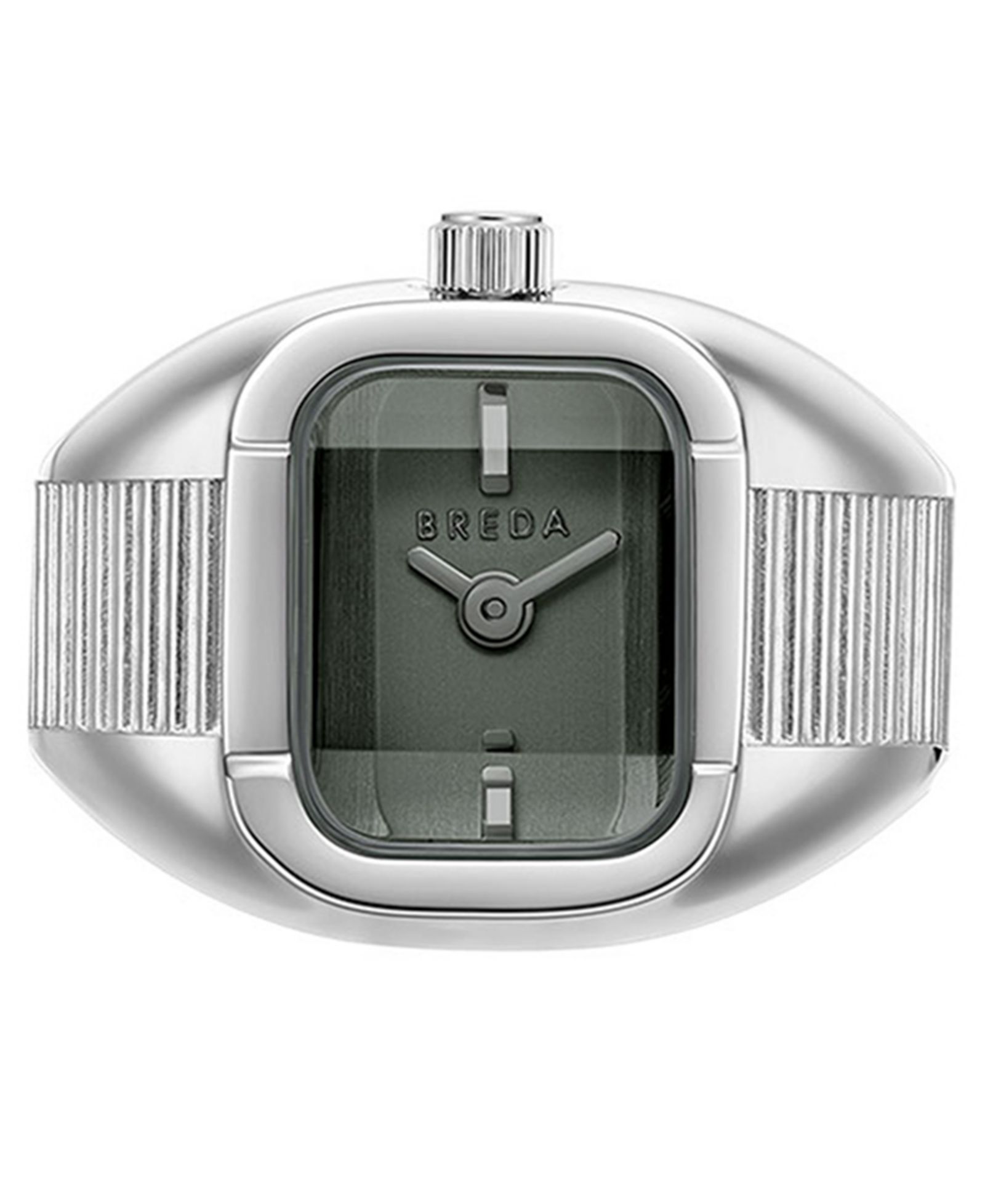 BREDA 'Nocturne' Silver Expandable Ring Watch, 16mm