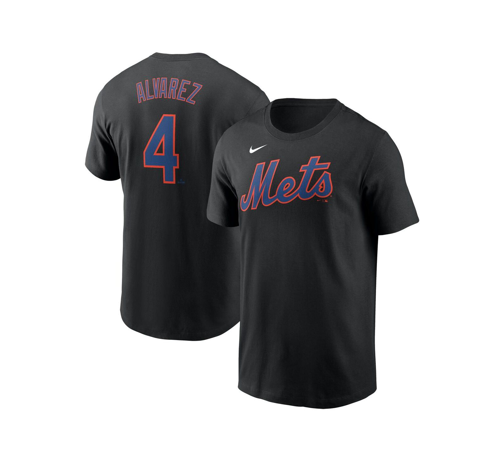 Nike Men's Francisco Alvarez Black New York Mets Fuse Name & Number T-Shirt