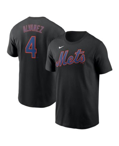 Nike Men's Francisco Alvarez Black New York Mets Fuse Name & Number T-Shirt