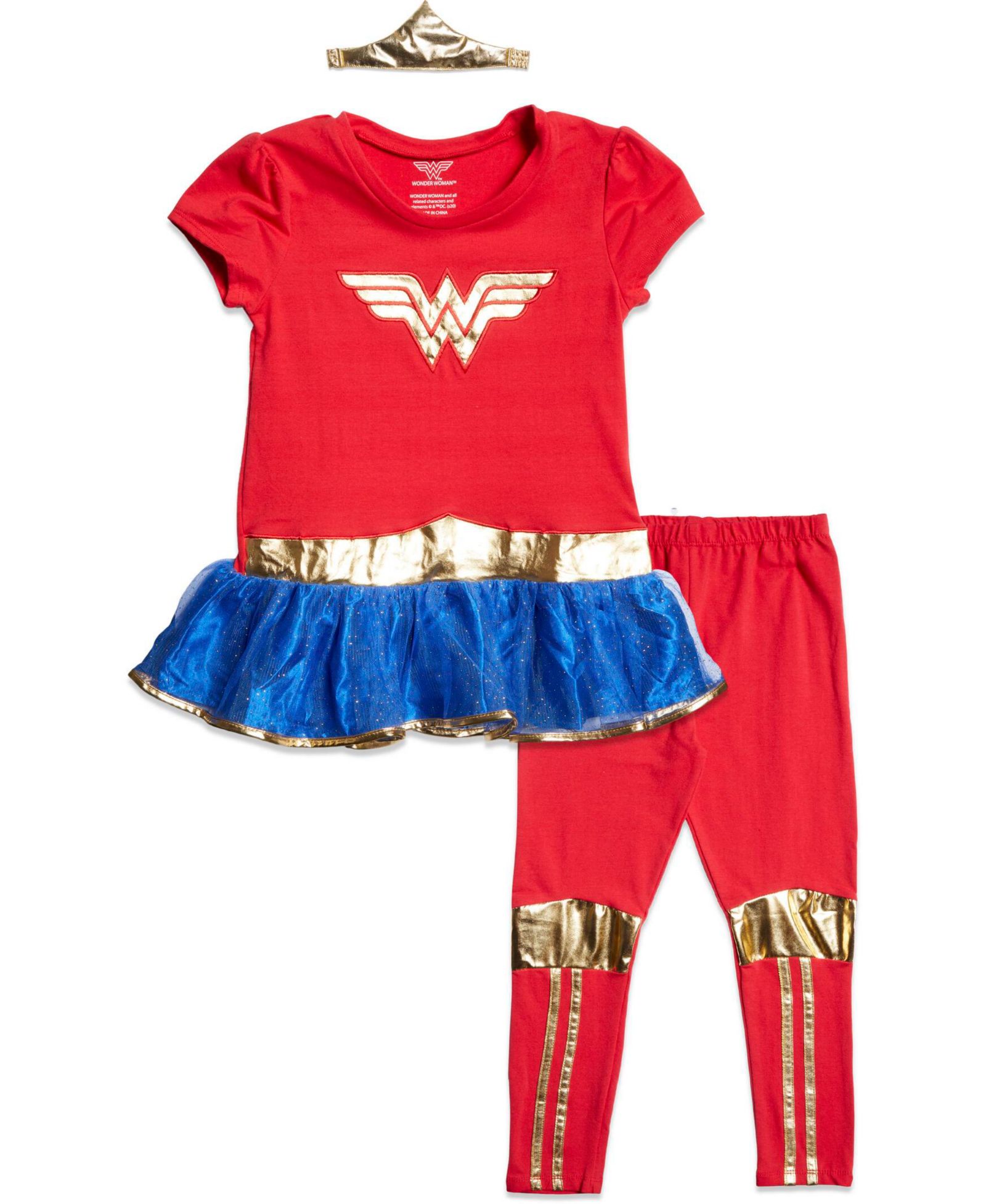 Костюм DC Comics Justice League Wonder Woman для девочек, 3 Piece Set