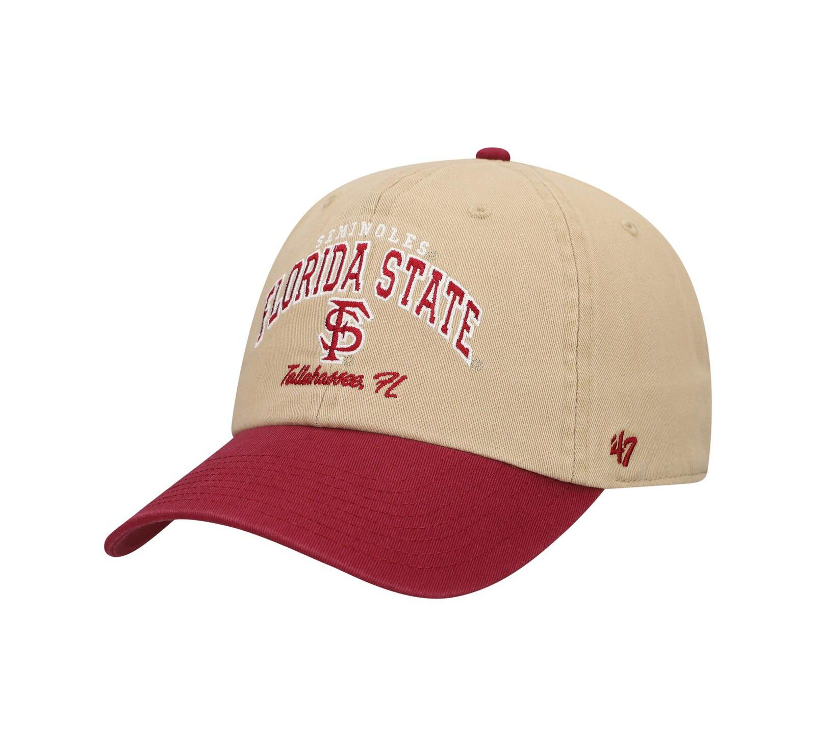 Мужская кепка '47 Brand Khaki Florida State Seminoles Local Clean Up Adjustable Hat