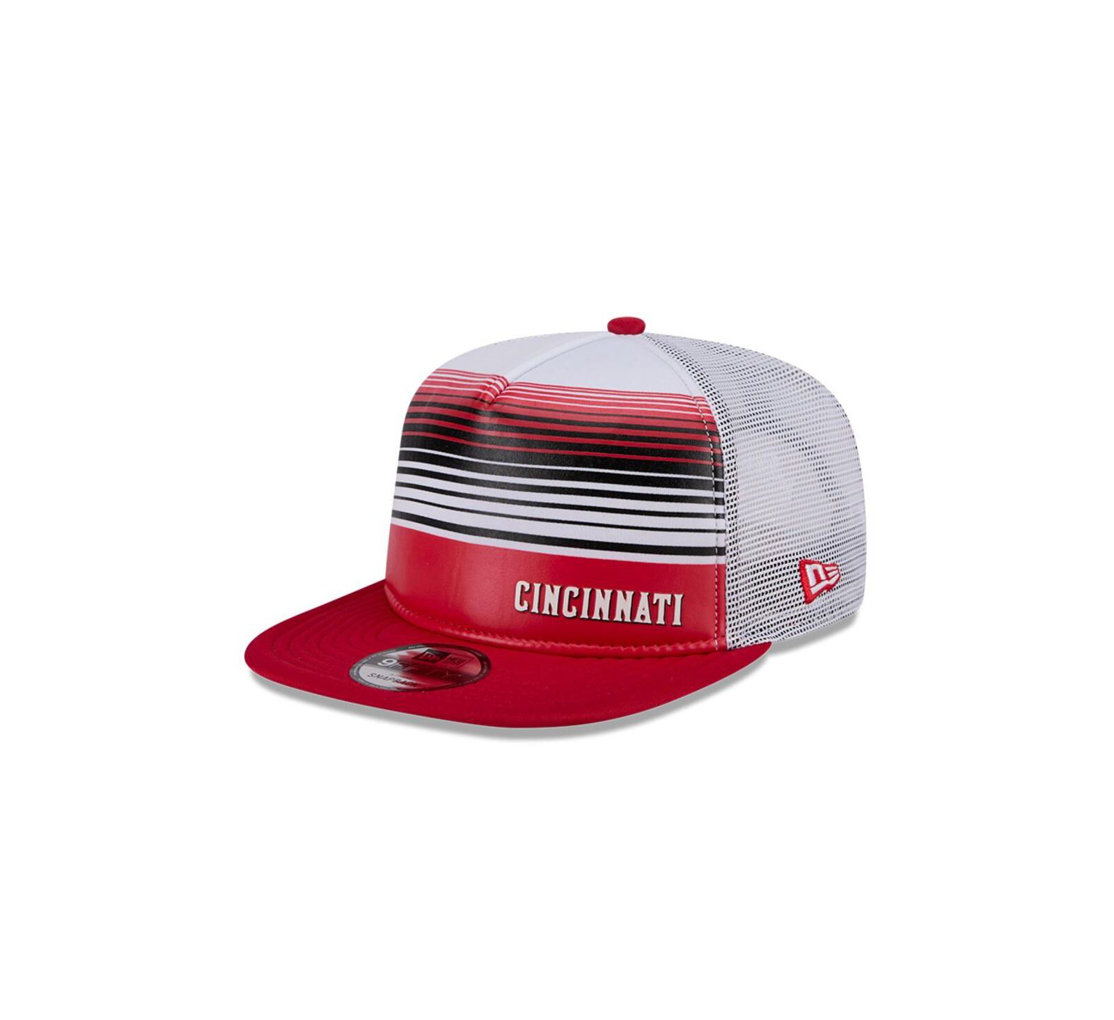 New Era Men's Red Cincinnati Reds Team Horizon 9FIFTY A-Frame Trucker Snapback Hat
