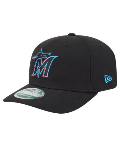 New Era Men's Black Miami Marlins Player Replica 9SEVENTY Adjustable Hat