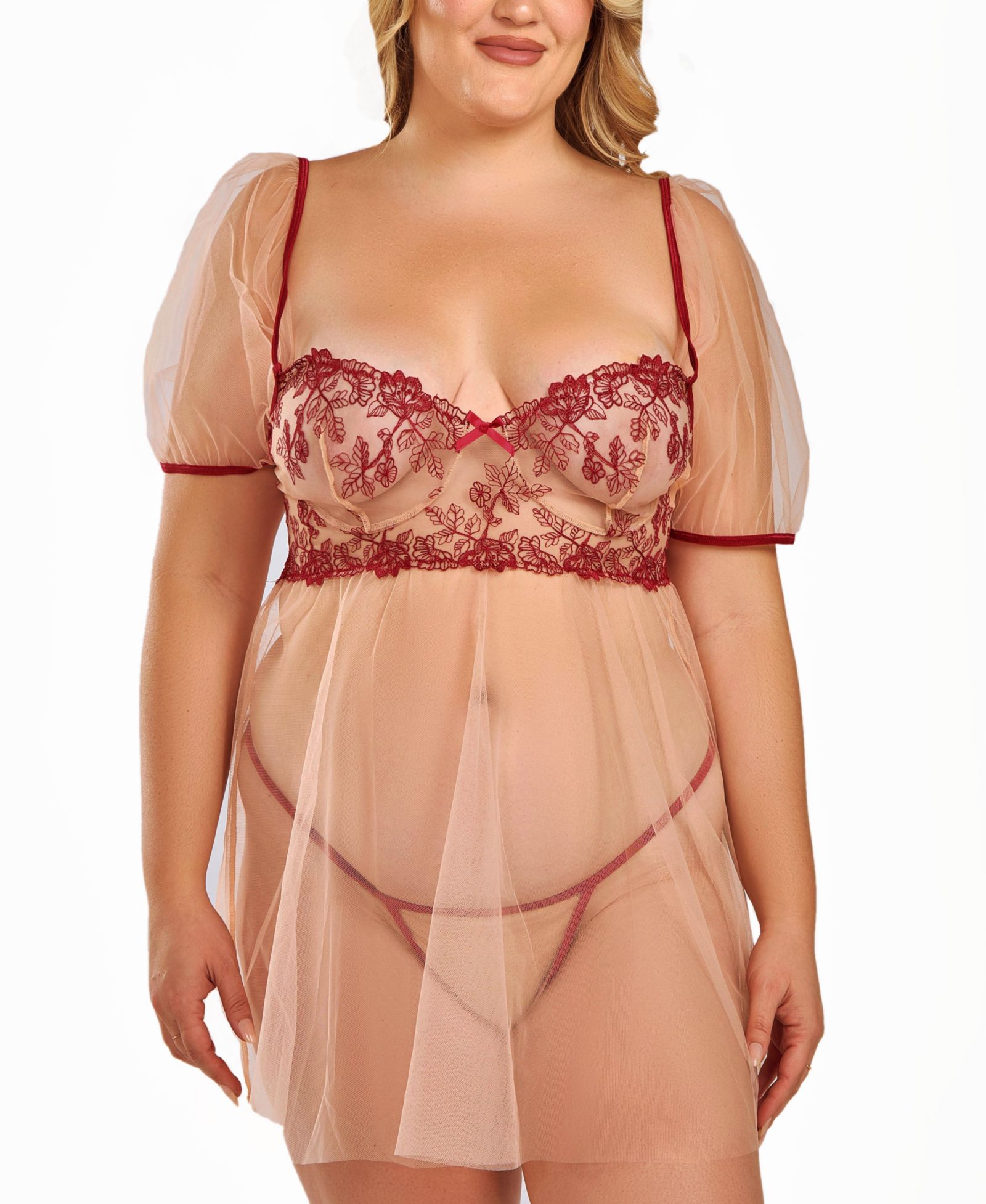 Набор нижнего белья iCollection Plus Size с вышивкой