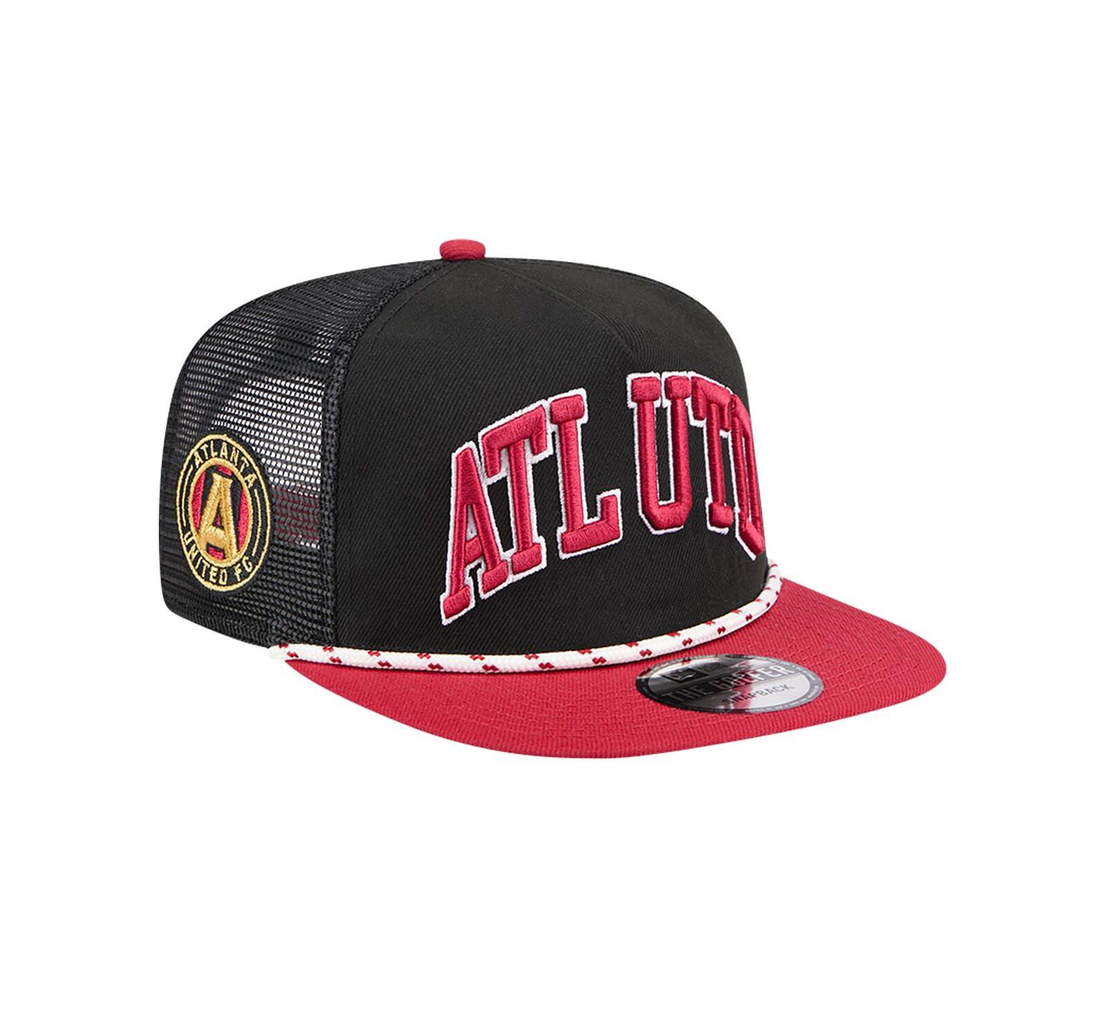 New Era Men's Black Atlanta United FC Throwback Golfer Snapback Hat