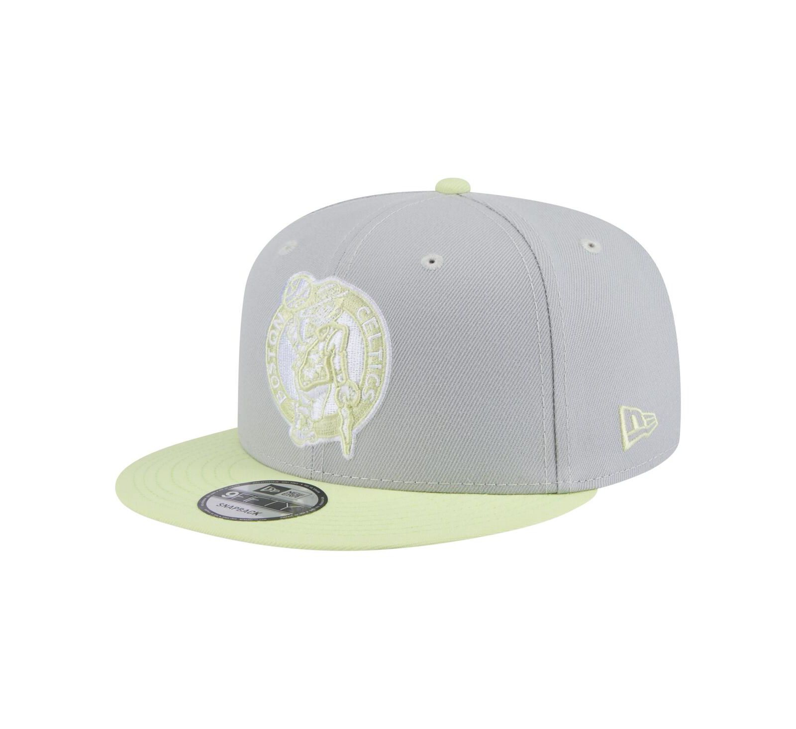 Кепка New Era Мужская Boston Celtics Color Pack Two-Tone 9FIFTY Snapback, серая/желтая