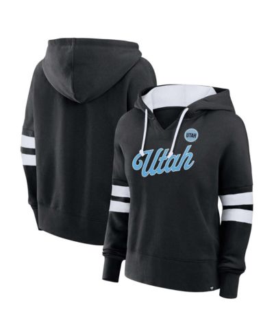 Fanatics Women's Black Utah Hockey Club Oversized Seize V-Neck Pullover Hoodie