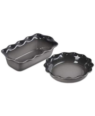 Le Creuset Набор: форма для пирога Heritage Pie Dish & Fluted Loaf Pan из каменной керамики