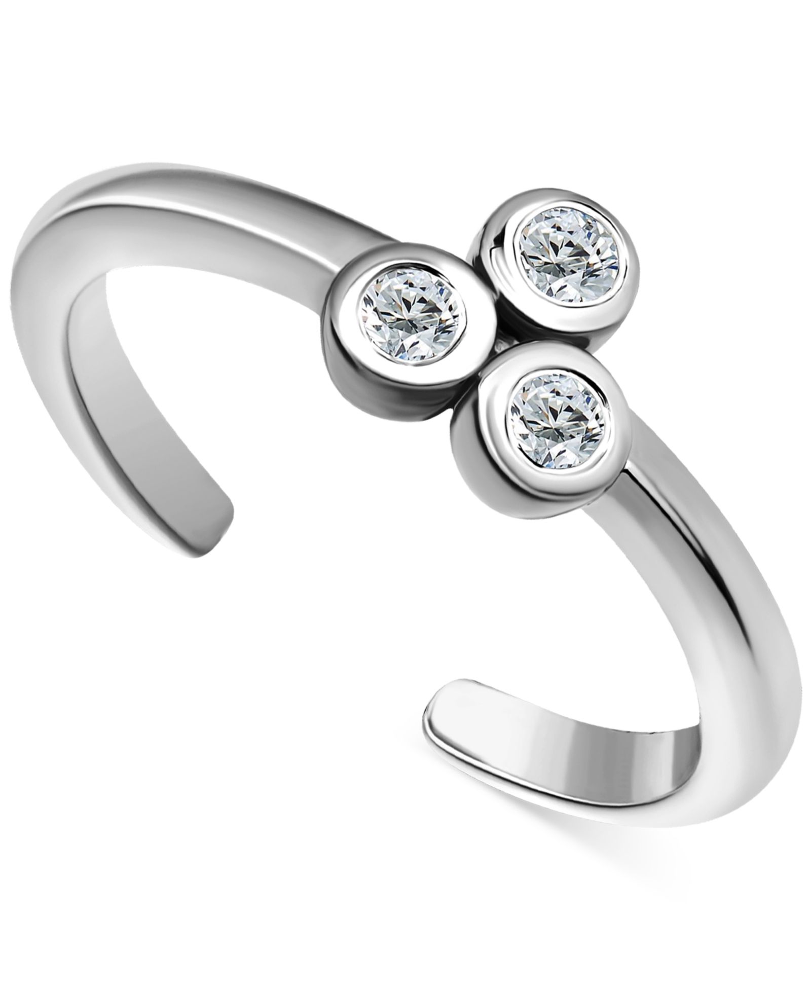 Giani Bernini Triple Cubic Zirconia Cluster Adjustable Toe Ring, Exclusively at Macy's