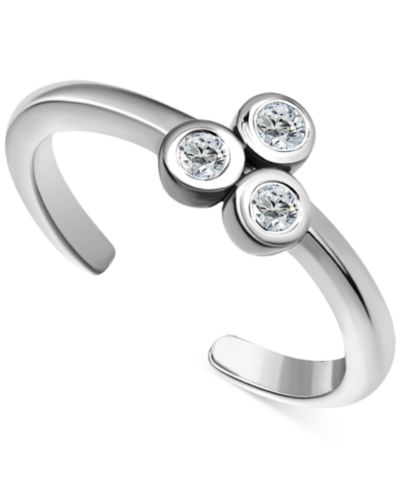 Giani Bernini Triple Cubic Zirconia Cluster Adjustable Toe Ring, Exclusively at Macy's