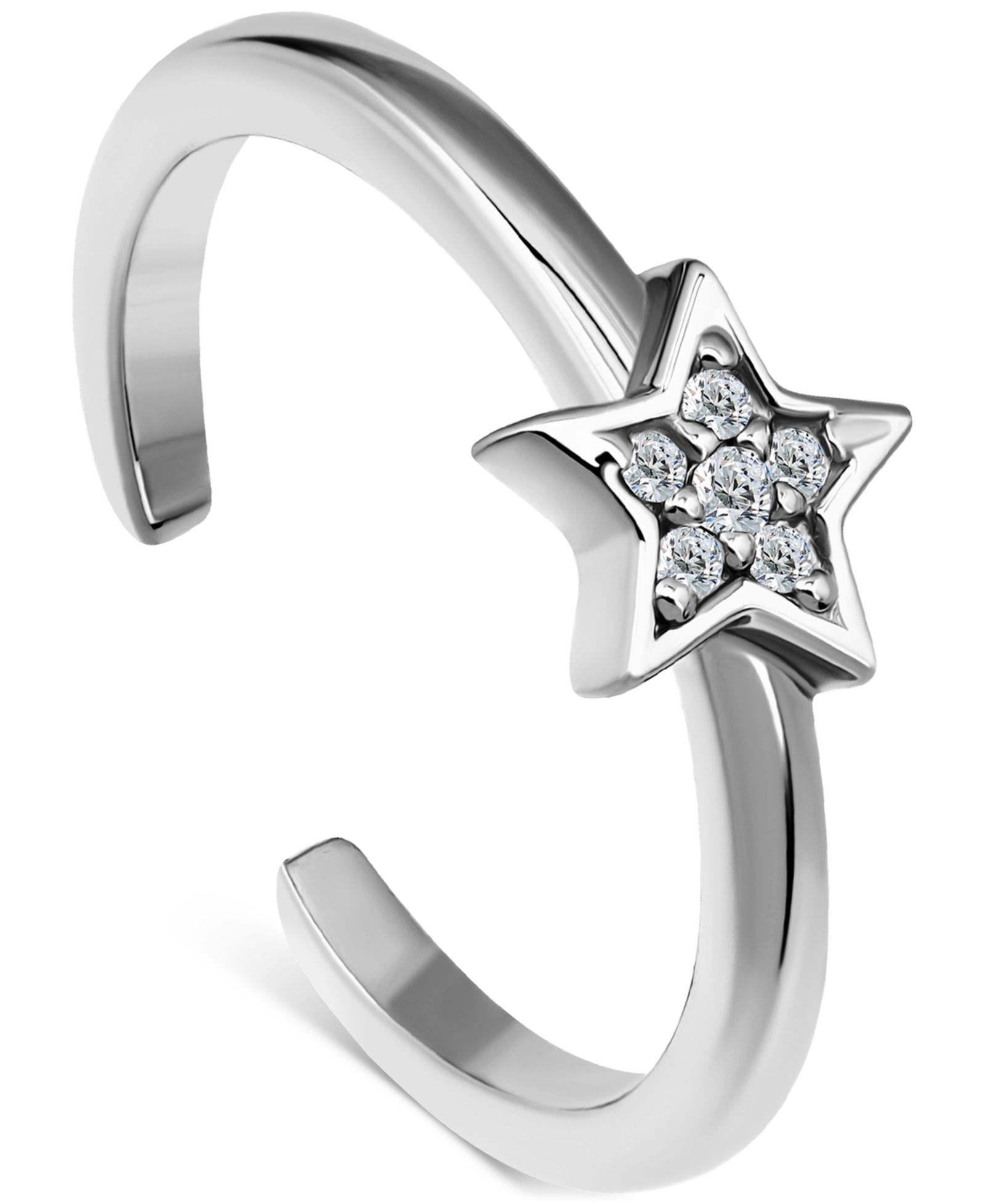 Giani Bernini Pavé Cubic Zirconia Star Adjustable Toe Ring, Exclusively at Macy's
