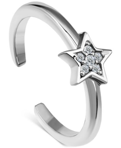 Giani Bernini Pavé Cubic Zirconia Star Adjustable Toe Ring, Exclusively at Macy's