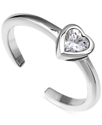 Giani Bernini Cubic Zirconia Heart Adjustable Toe Ring in Sterling Silver (also in 18k Gold-Plated Sterling Silver), Exclusively at Macy's