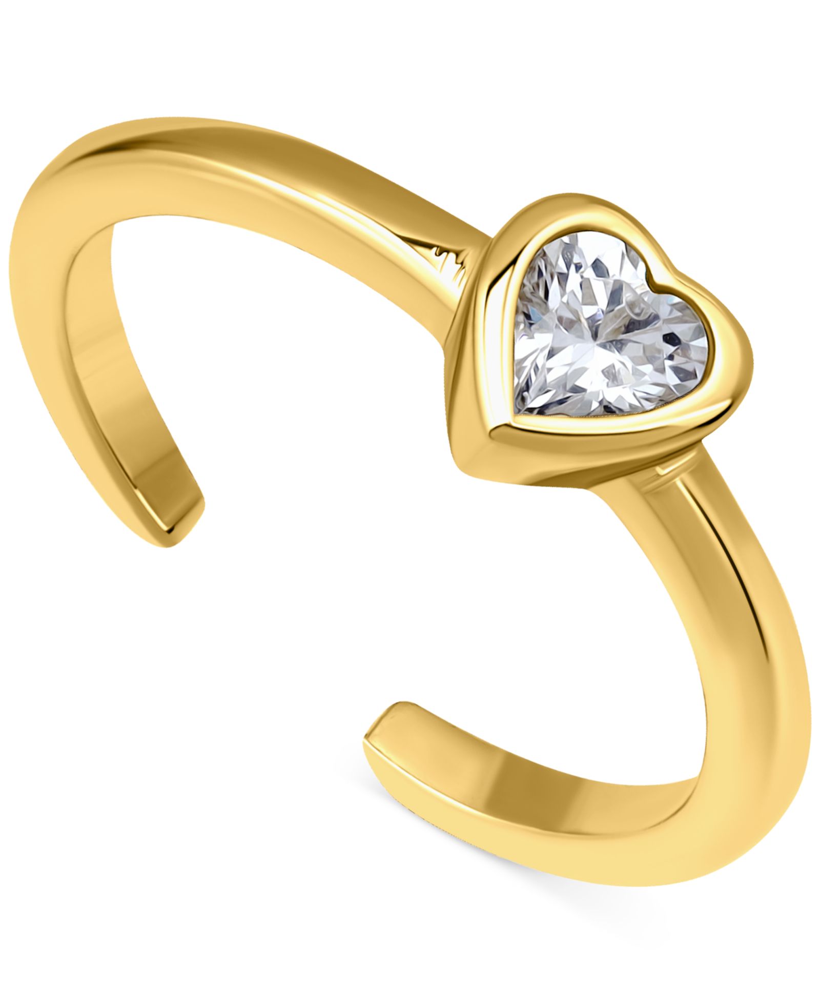 Кольцо для пальца Giani Bernini Cubic Zirconia Heart Adjustable в серебре Sterling Silver