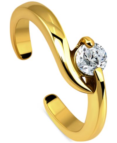 Giani Bernini Cubic Zirconia Bypass Adjustable Toe Ring in Sterling Silver (also in 18k Gold-Plated Sterling Silver), Exclusively at Macy's