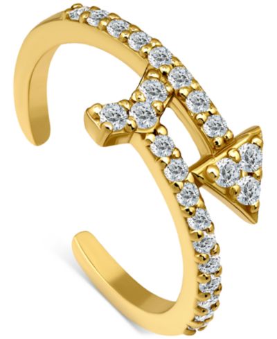 Giani Bernini Cubic Zirconia Arrow Bypass Adjustable Toe Ring in Sterling Silver (also in 18k Gold-Plated Sterling Silver), Exclusively at Macy's