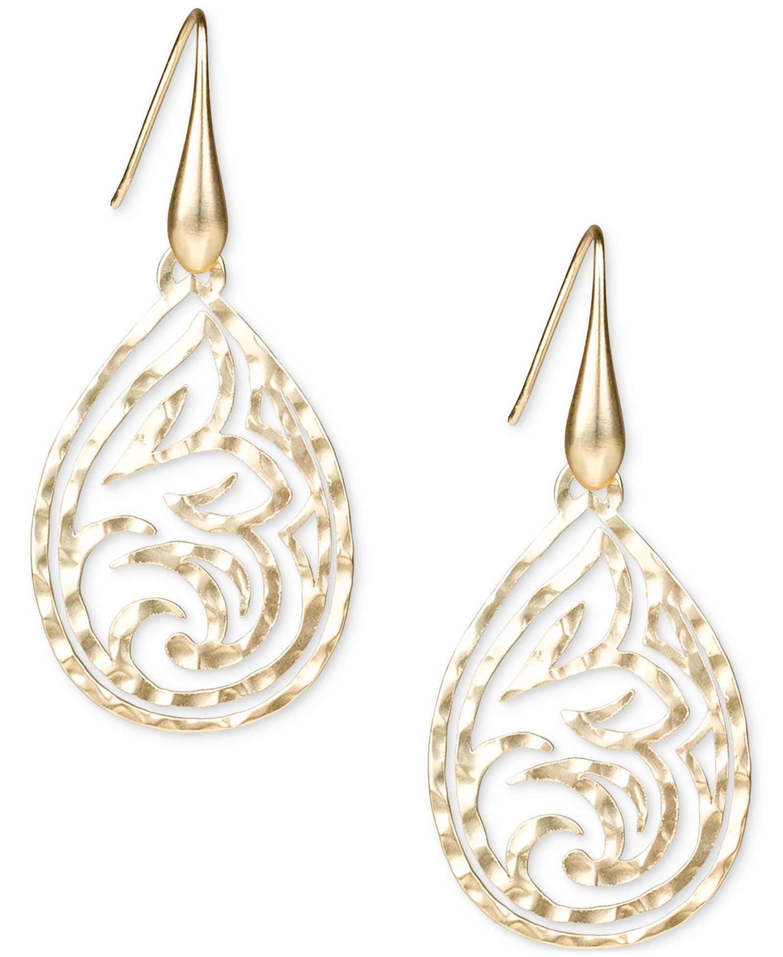 Серьги Patricia Nash Gold-Tone Lotus Teardrop Openwork Drop