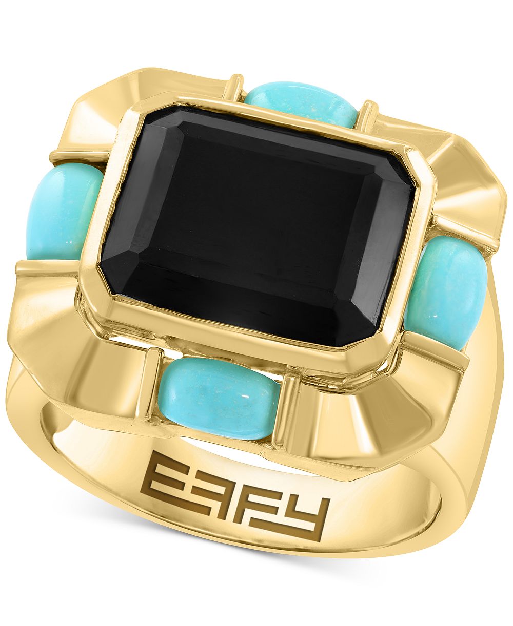 Кольцо с ониксом и бирюзой EFFY