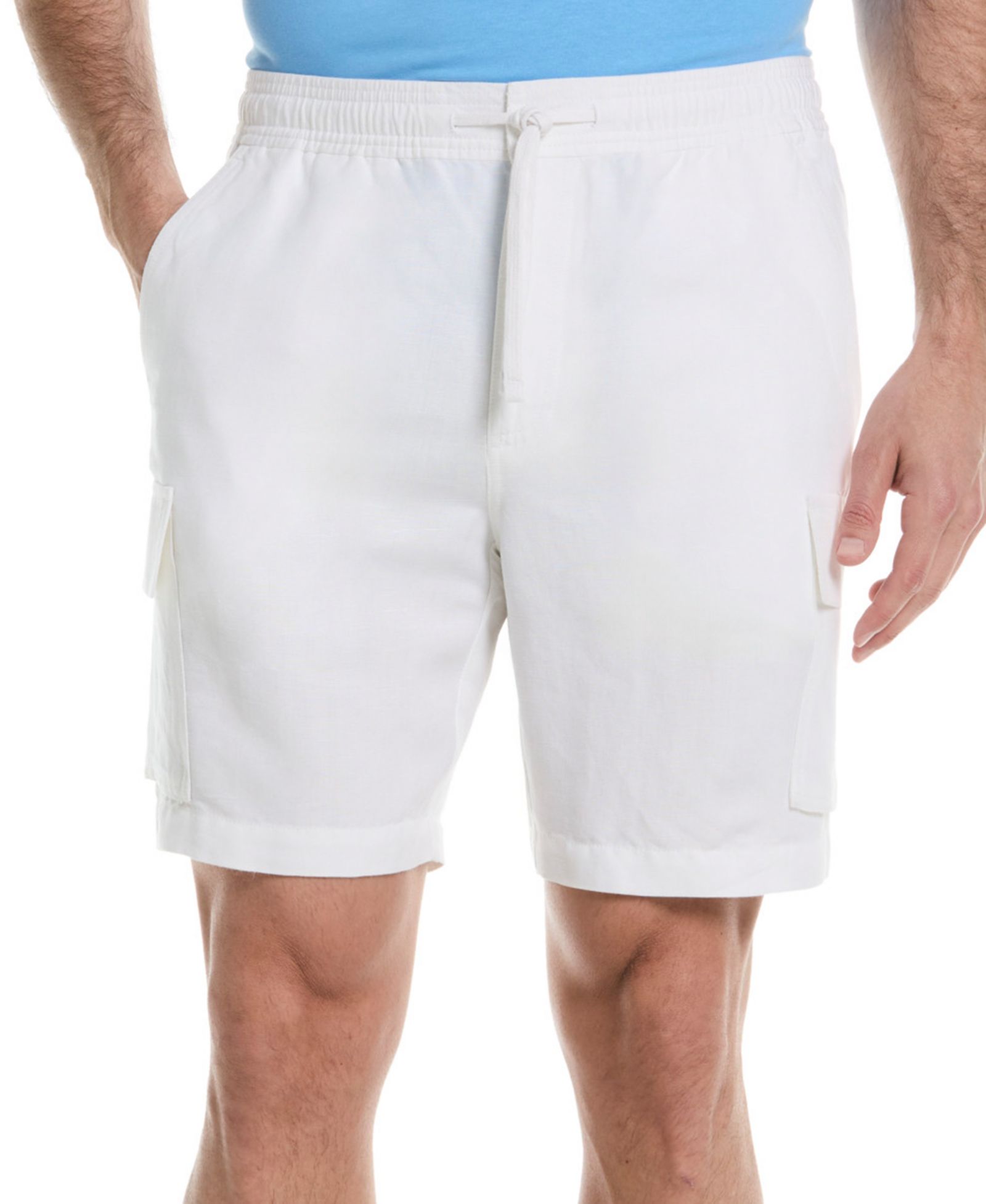 Cubavera Men's 8" Drawstring Linen Cargo Shorts