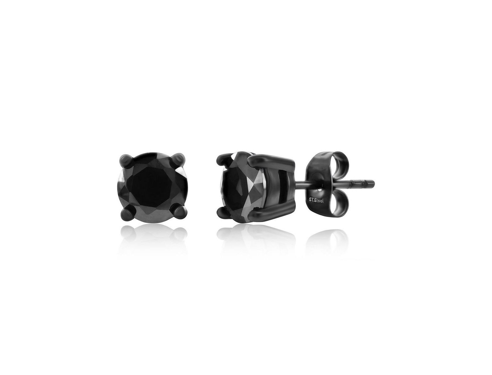Metallo Серьги-гвоздики Round CZ из Stainless Steel