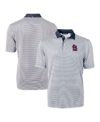 Cutter & Buck Мужская рубашка-поло St. Louis Cardinals Virtue Eco Pique Micro Stripe Navy/White