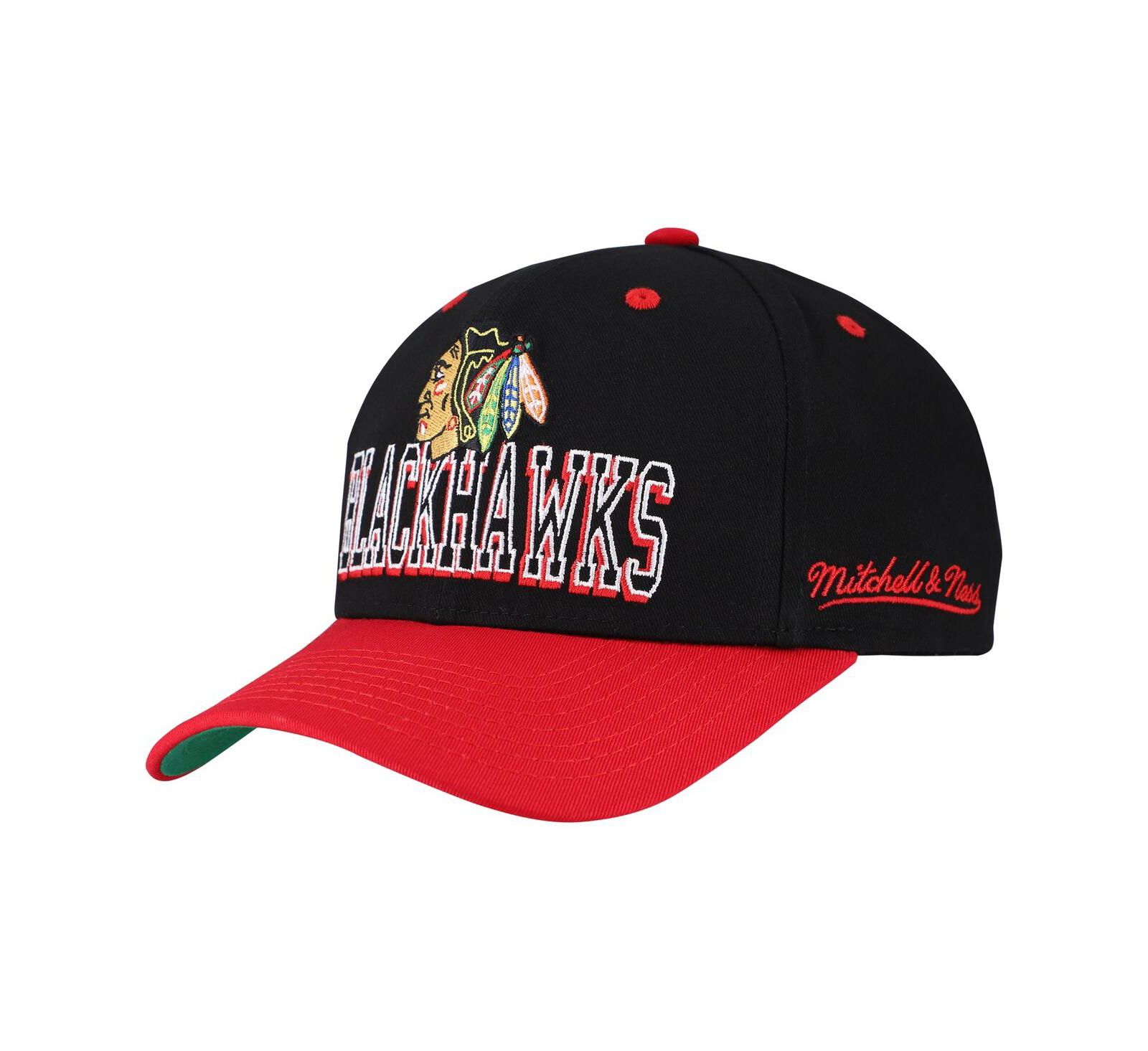 Мужская регулируемая кепка Mitchell & Ness Chicago Blackhawks, черная и красная