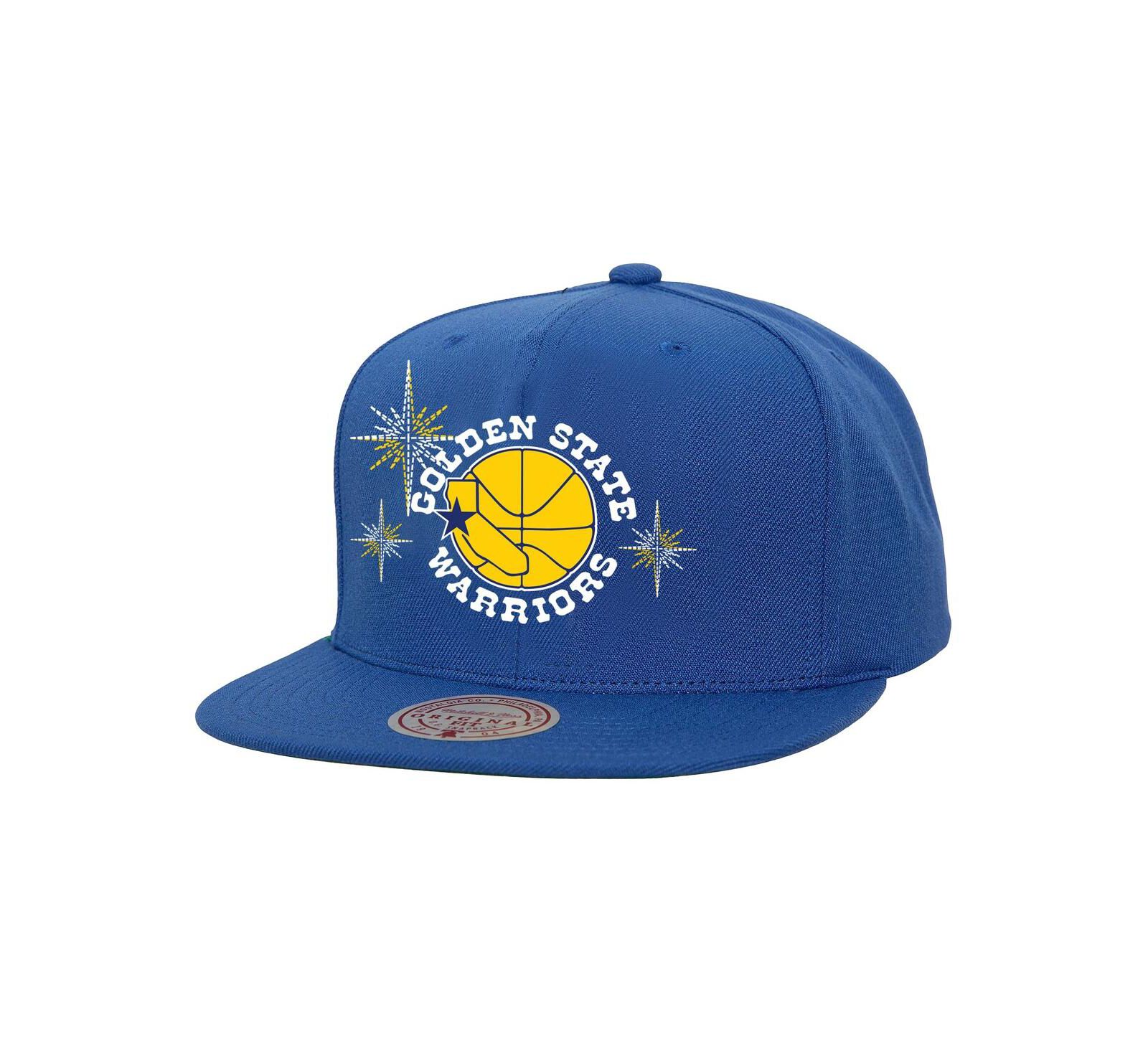 Мужская кепка-снэпбэк Mitchell & Ness королевского синего цвета с логотипом Golden State Warriors Starlight