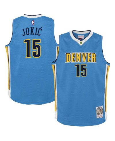 Джерси Mitchell & Ness Nikola Jokic Denver Nuggets 2016/17 Hardwood Classics Swingman для мальчиков и девочек, светло-голубая