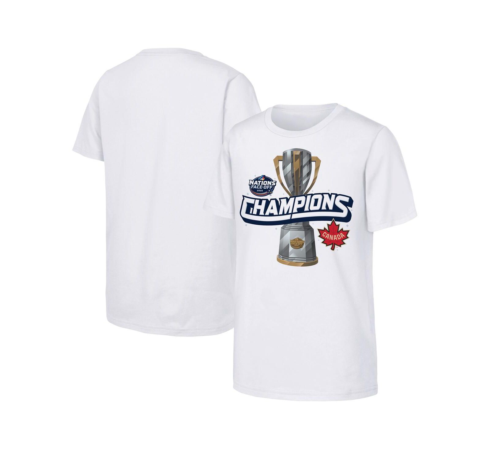 Детская футболка Outerstuff White Canada 2025 4 Nations Face-Off Champions