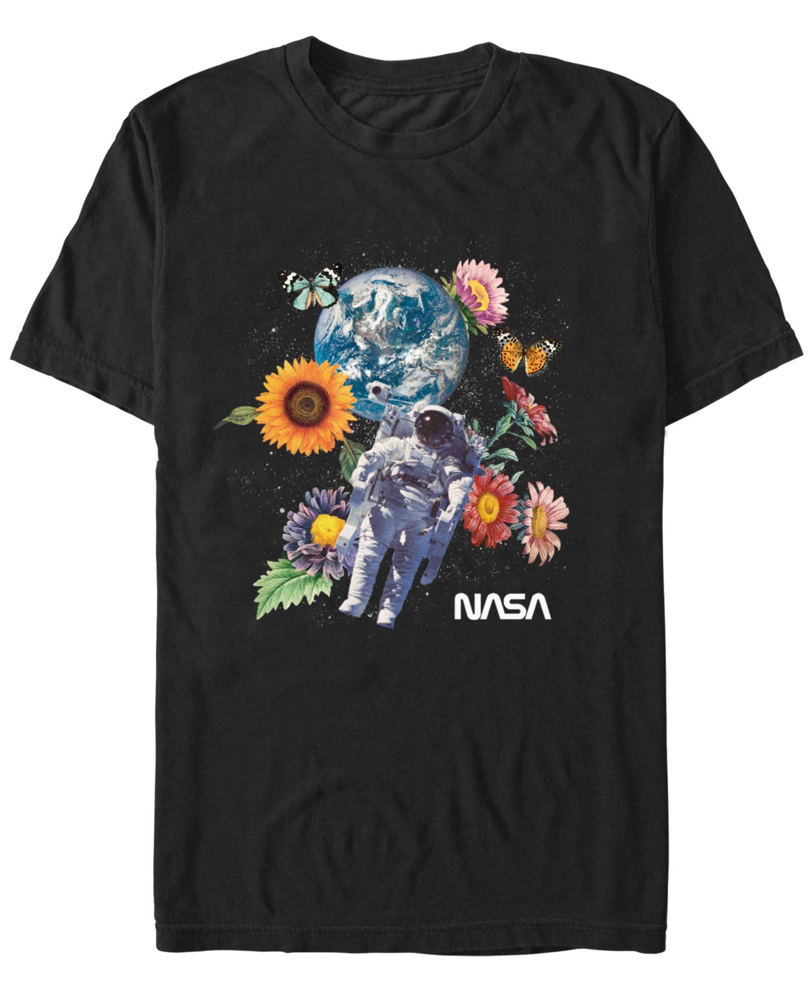NASA Men's NASA Space Floral Short Sleeve T-Shirt