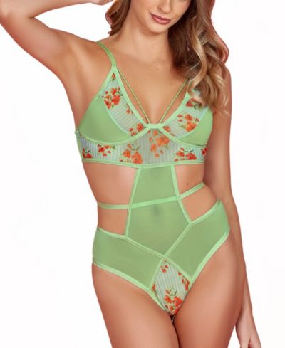Hauty Женский боди с цветочной вышивкой 1-Piece Floral Embroidered