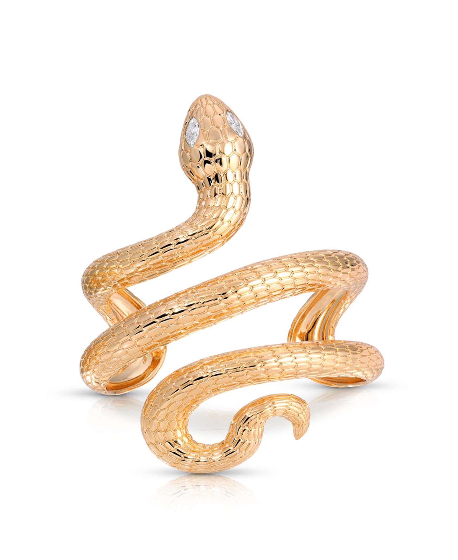 ETTIKA браслет-кафф Serpentina с фианитами