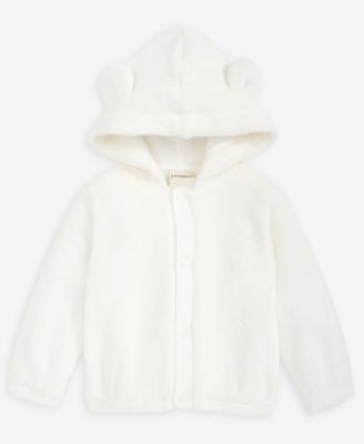 First Impressions Baby Boys' or Baby Girls' Bear-Ear Hooded Faux-Sherpa Jacket, Macy's Exclusive