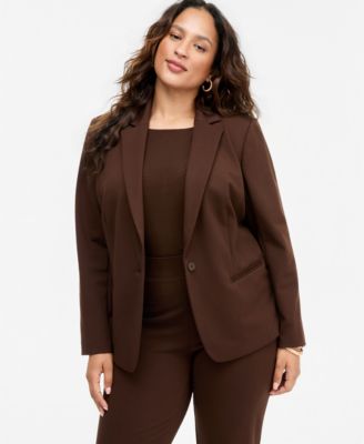 I.N.C. International Concepts Plus Size Ponte Blazer, Exclusively at Macy's