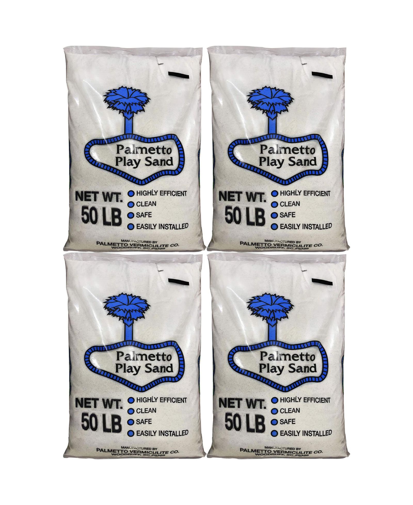 Palmetto Natural Play Sand, 50 Pounds, 4-Pack, Ages 3-10