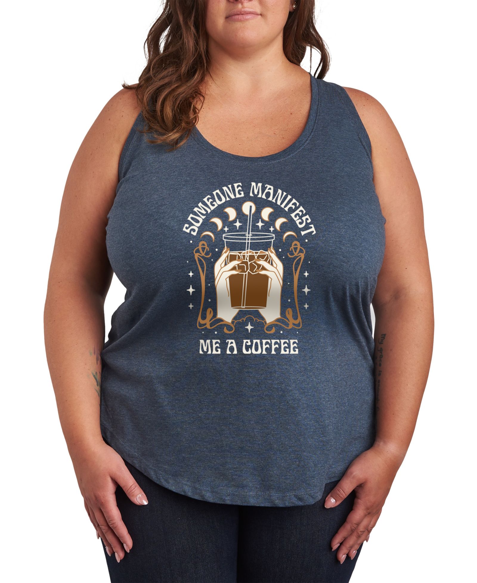 Женский топ Plus Size Hybrid Apparel Manifest Coffee Graphic Tank Top