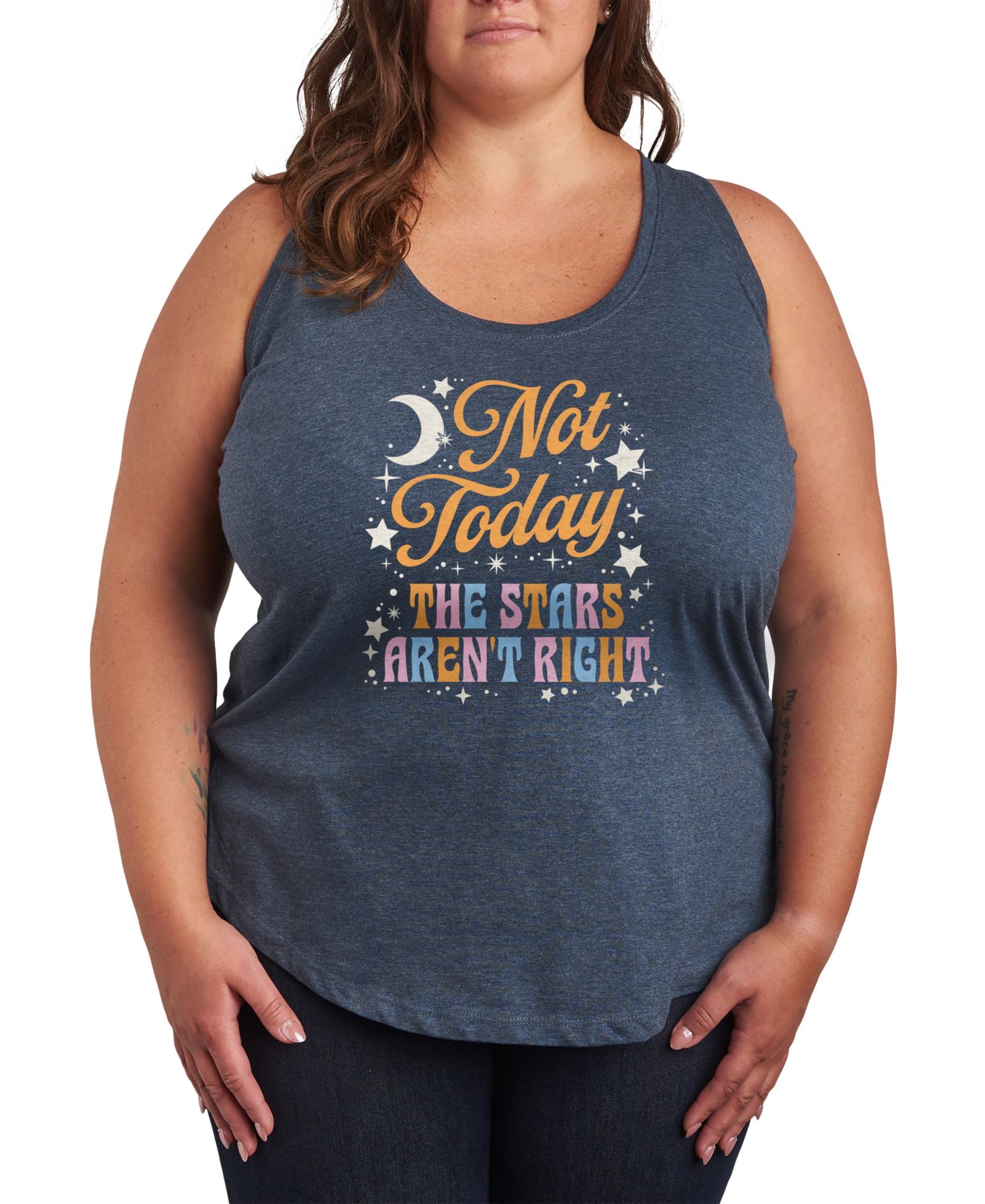 Женский майка Hybrid Apparel Plus Size Not Today Stars Aren't Right Graphic