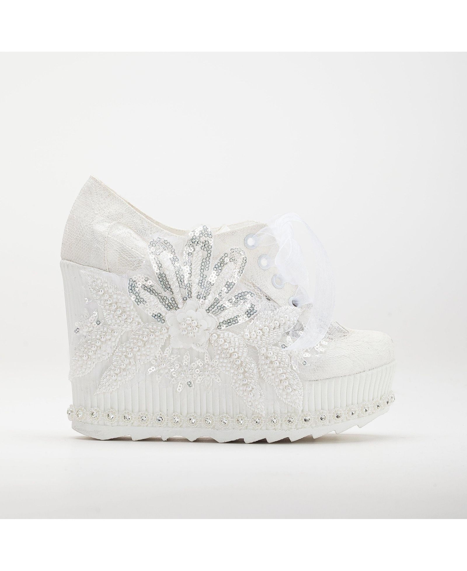 Свадебные кеды на платформе Sheri Lace Bridal