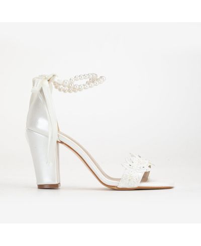 Forever & Always Shoes Women's Helene Lace Bridal Sandals with Pearls