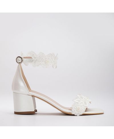 Dana Lace Bridal Low Heel Sandals