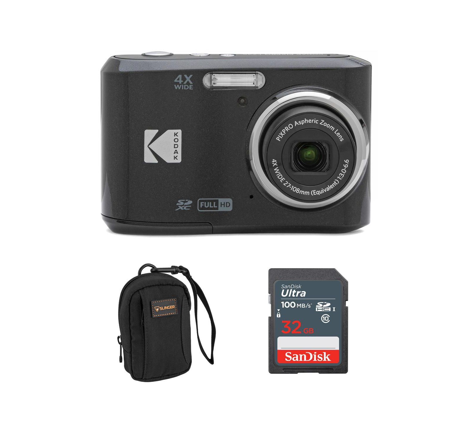 Цифровая камера Kodak PIXPRO FZ45, 16 МП, FHD, зум, черный цвет, в комплекте карта 32 ГБ и сумка
