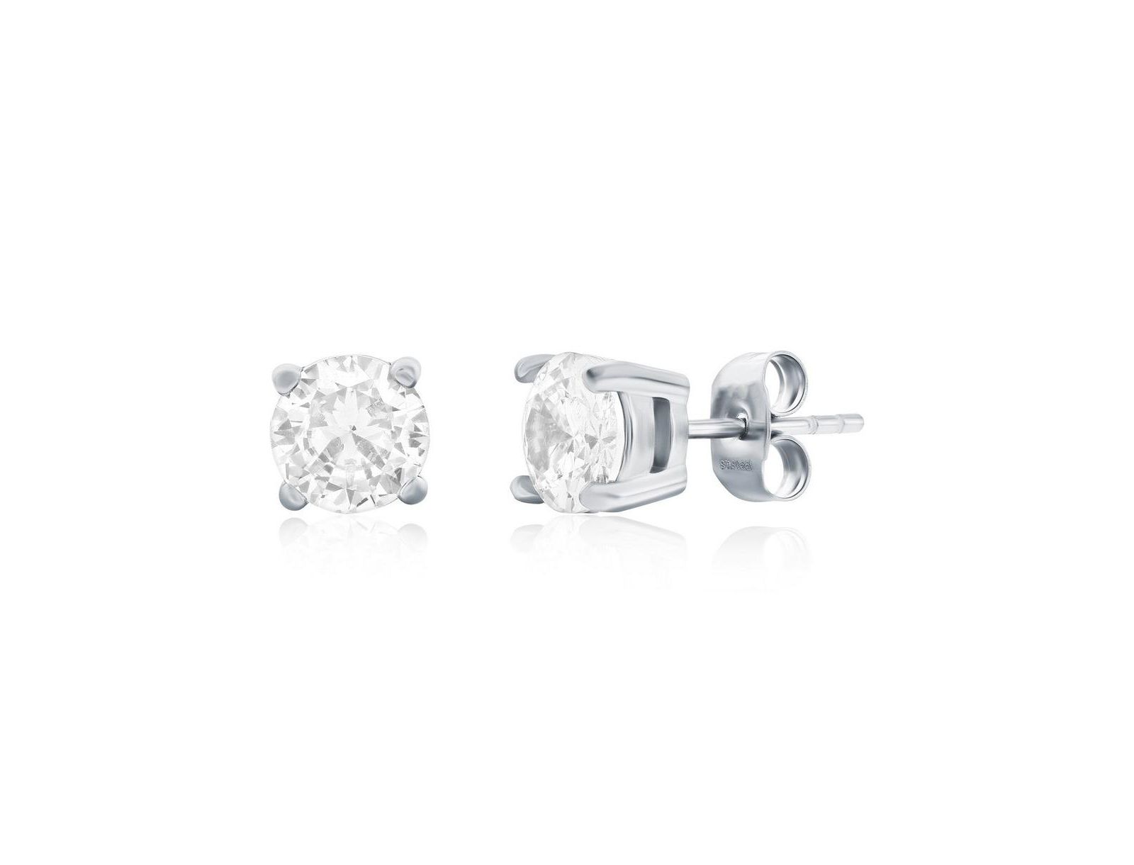 Серьги Metallo Stainless Steel, Round CZ Studs