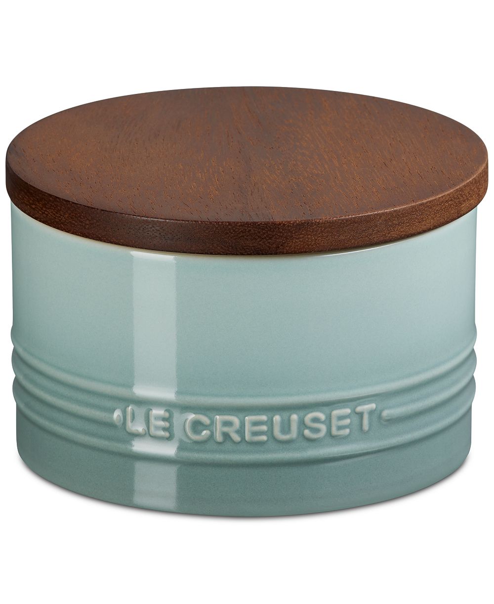 Керамическая емкость Le Creuset Stoneware Signature Canister с деревянной крышкой, 16-Oz.