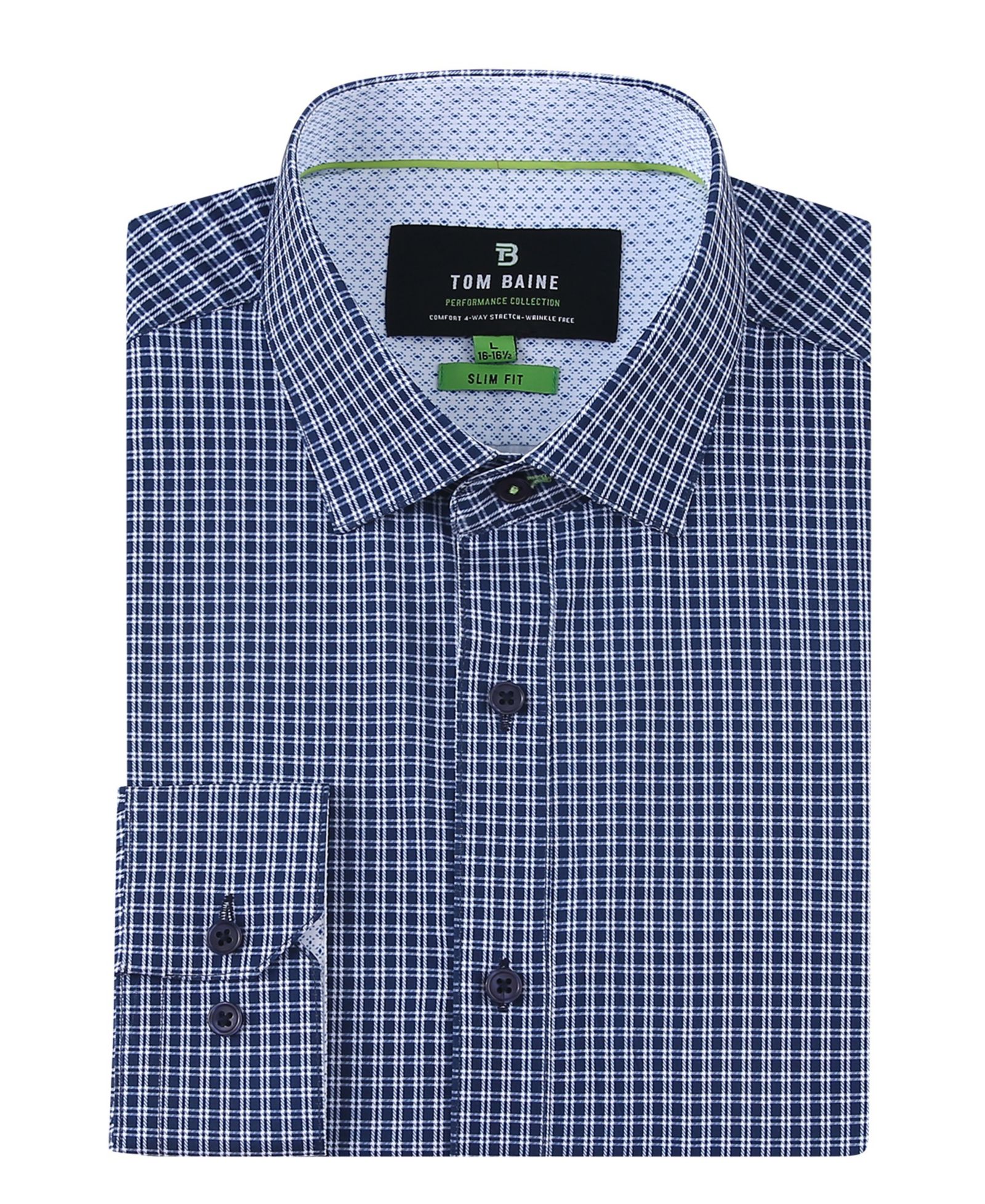 Tom Baine Мужской Four Way Stretch Plaid Button Down Dress рубашка