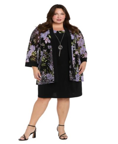 Комплект из 2 предметов R & M Richards Plus Size Floral-Print Jacket & Dress