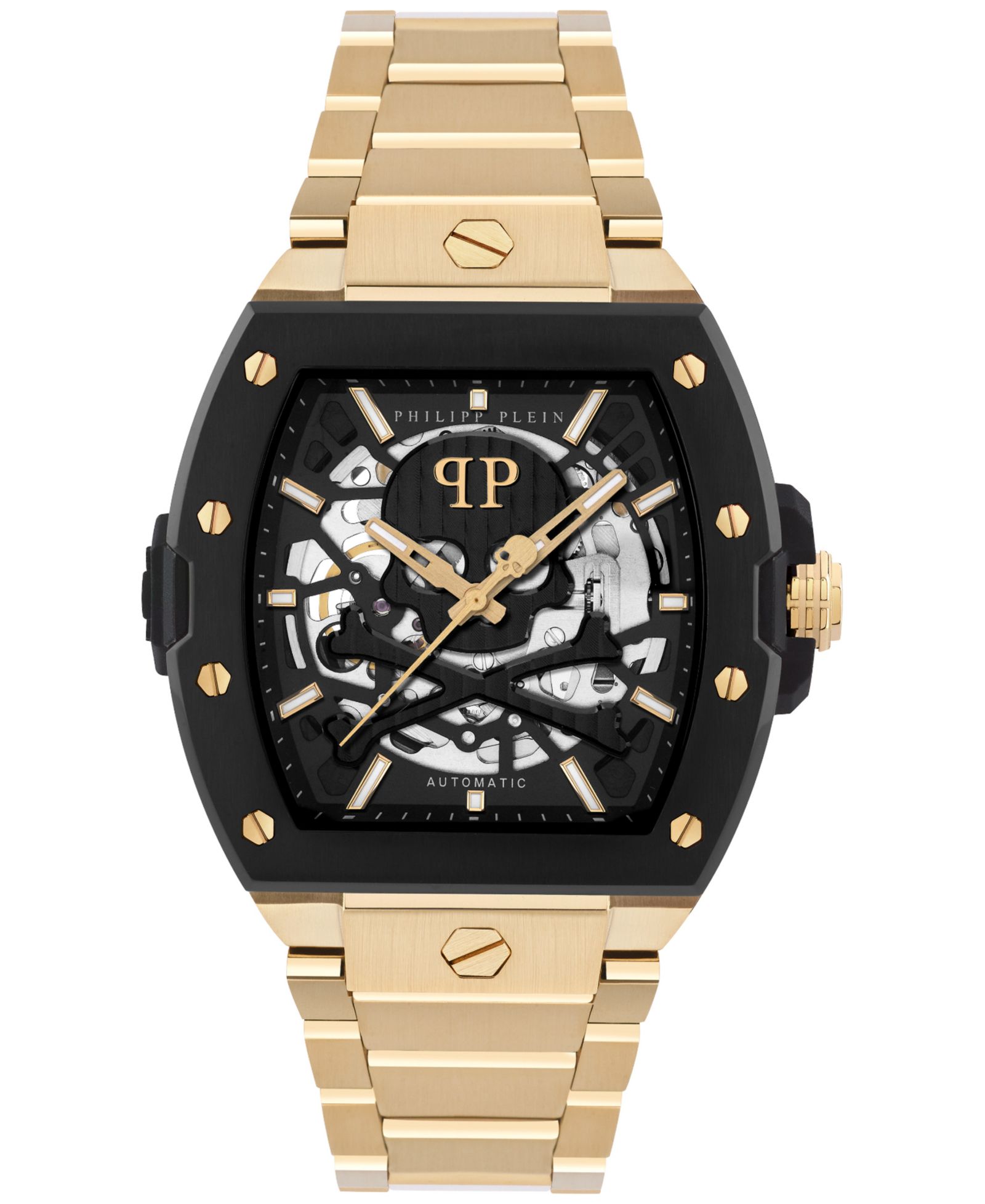 Philipp Plein Men's Automatic The Skeleton 2.0 Gold Ion Plated Bracelet Watch 44mm