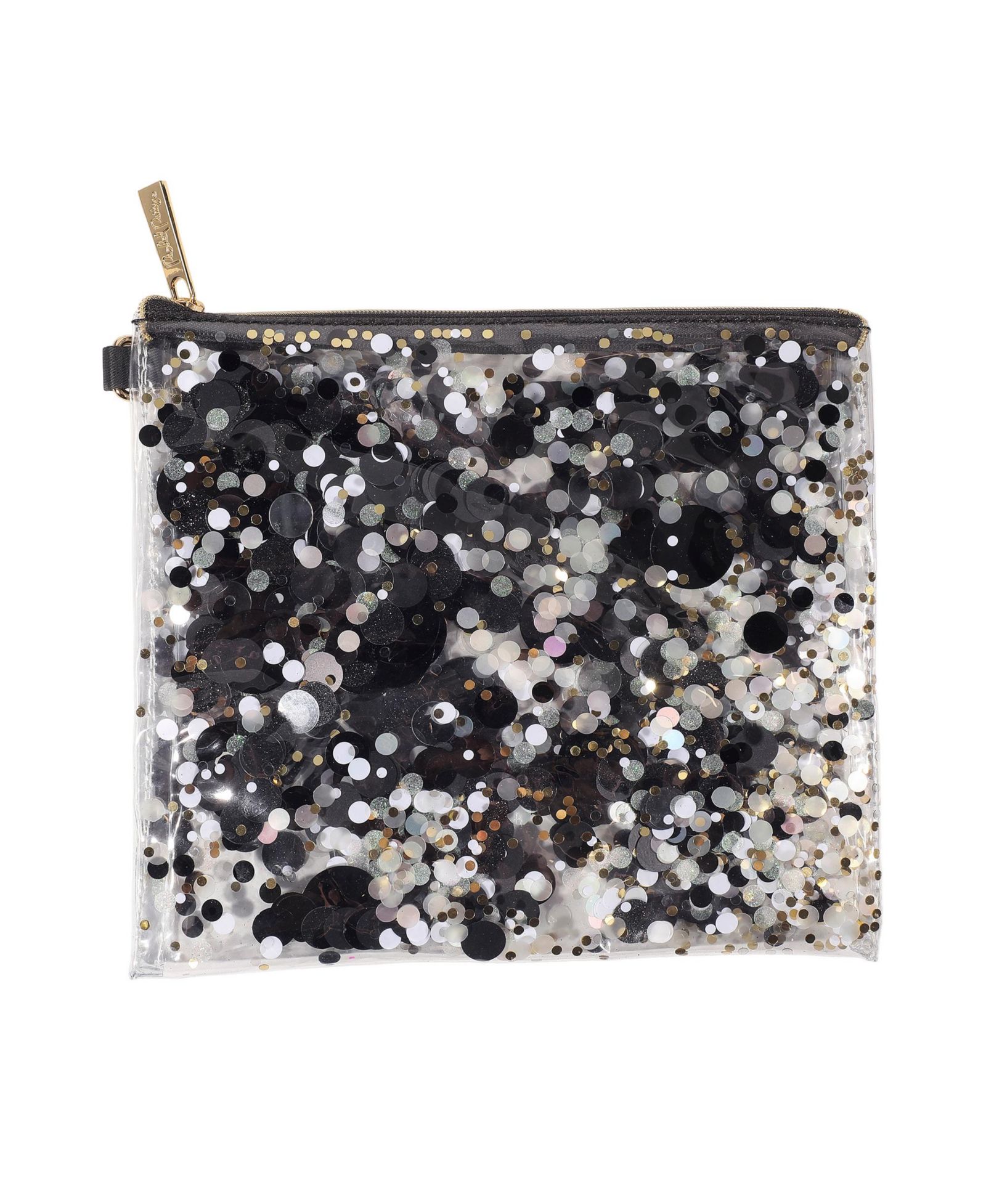 Packed Party Spirit Squad Confetti Everything Pouch Makeup Bag Travel BagCosmetic Bag for Women (Blackout