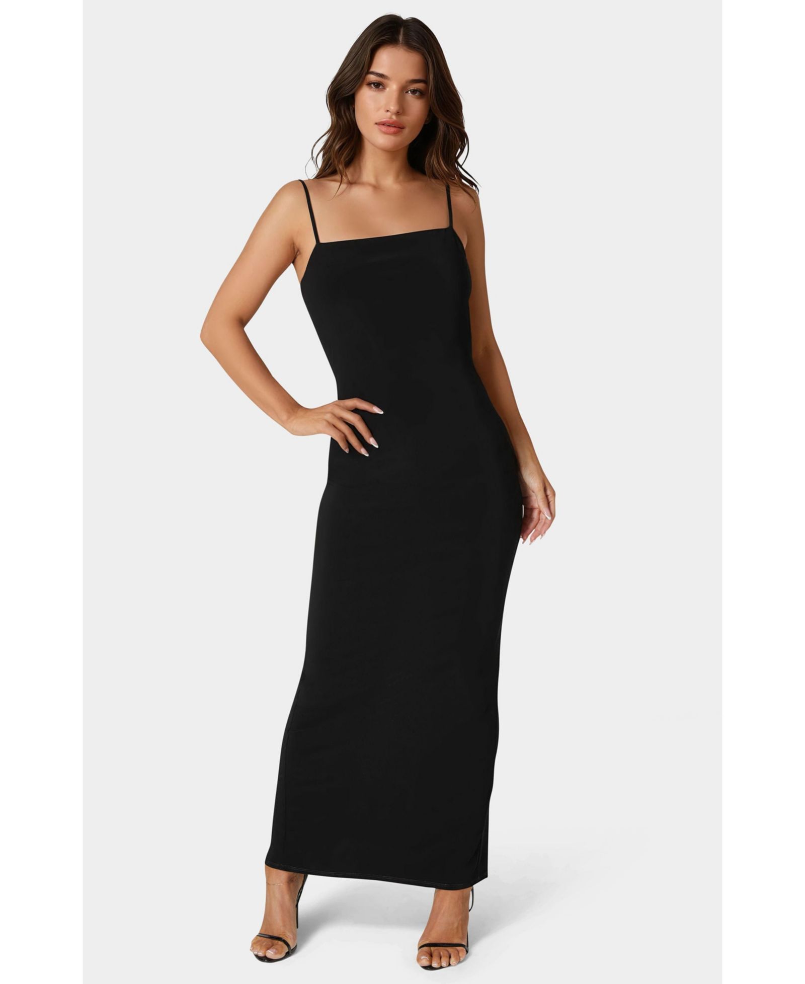 Женское платье Bebe Square Neck Low Back Maxi